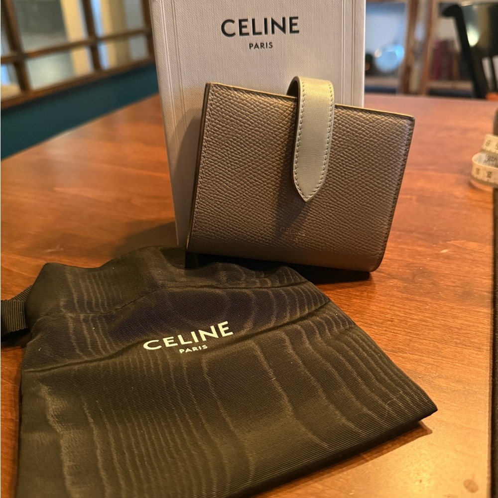 Celine Leather Two Tone Compact Wallet - Hedi Slimane Collection